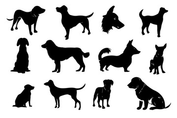series of icons with dogs, dog logo