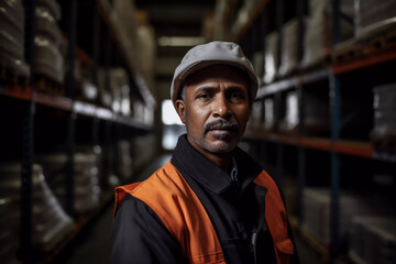 person in warehouse