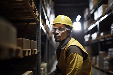person in warehouse