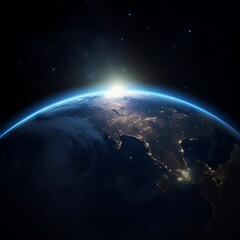 Fototapeta premium Earth from space night lights concept