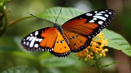 Fototapeta premium butterfly on a flower generative ai