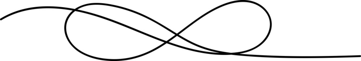 One continuous line of infinity symbol. PNG