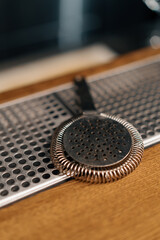 bartender's tool for making cocktails jigger shaker strainer bar spoon and more beautiful tool for the job close-up