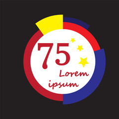 illustration of a circle of symbol  75 anniversary