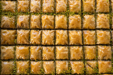 Turkish Cuisine Traditional Desserts (Baklava, Kadayif, Sekerpare, Ekmek Kadayifi, Tulumba, Dilber Dudagi) Photo, Eminonu Fatih, Istanbul Turkiye