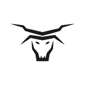 modern buffalo head elegant simple logo