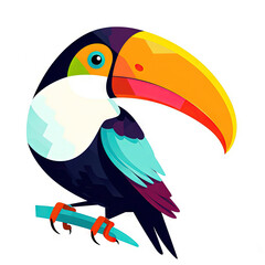 Obraz na płótnie Canvas Colorful Toucan Illustration - Animal Art - Scrapbooking and Invitations - Generative AI