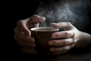 Femme prenant une tasse de café chaud » IA générative