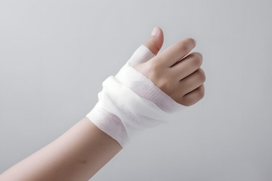 Main blessée avec des bandages pour la soigner » IA générative