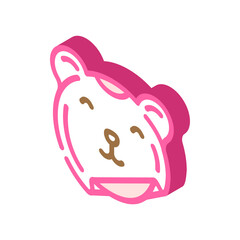 animal rug kid bedroom isometric icon vector illustration