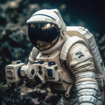 Astronaut explore take samples to research