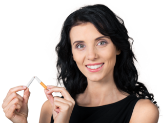 Woman Breaking a Cigarette