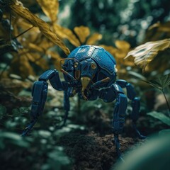 mini robot bug mechanic blue