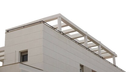 white facade of modern house against the sky