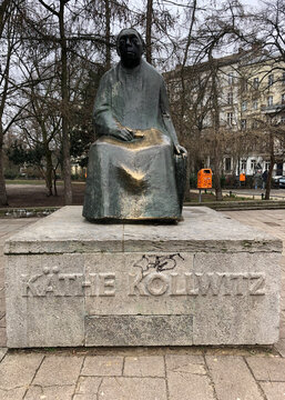 Berlin, Germany - 20.02.2020: Statue of Kathe Kollwitz
