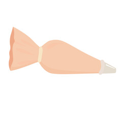 Pastry sleeve vector stock illustration. Tableware for the bakery. A tool for cream. Isolated on a white background.