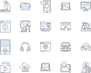 Information security line icons collection. Confidentiality, Encryption, Authentication, Firewall, Malware, Virus, Cybersecurity vector and linear illustration. Access control,Intrusion detection,Risk