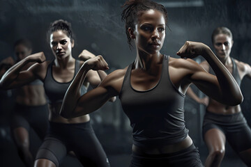 Naklejka premium portrait of a person in a gym, body building, workout