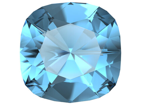 Cushion Cut Blue Topaz Gemstone