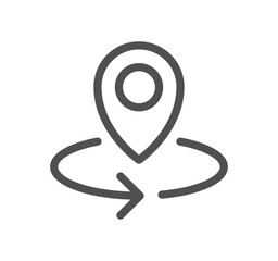 Route related icon outline and linear vector.