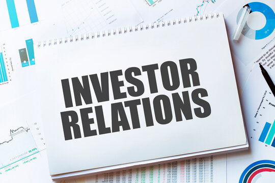 Notebook with Tools and Notes with text investor relations