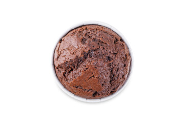 Fresh chocolate muffins on a white isolated background