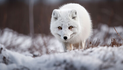 Cute young red fox looking at camera generated by AI