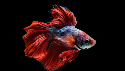 Fototapeta premium Siamese fighting fish displays beauty in motion generated by AI