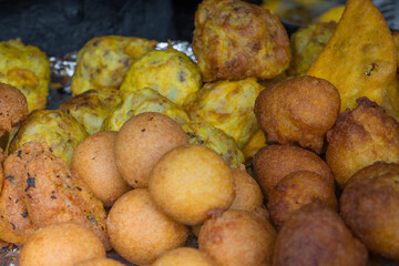 Traditional Colombian fried street gastronomy
