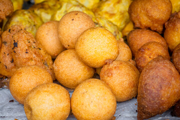Traditional Colombian fried street gastronomy