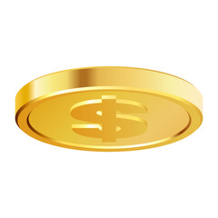 Golden money. Rotating gold coin.