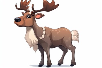 Cartoon reindeer clipart. Christmas holiday. Generative AI