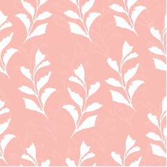 Fototapeta premium Girly floral pattern on baby pink background. Seamless repeat pattern design textured abstract pretty flowers vector illustration for fashion fabric and background
