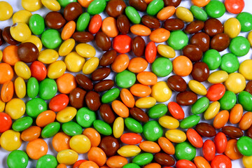 Colorful Sugar Candys on a White Background