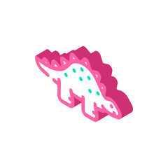 toy animal dinosaur toy child isometric icon vector illustration