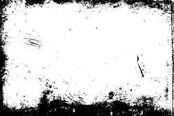 Grunge border texture background. Abstract frame overlay. PNG graphic illustration with transparent background.