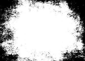 Fototapeta premium Grunge border texture background. Abstract frame overlay. PNG graphic illustration with transparent background.