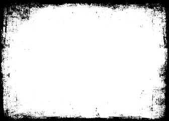 Grunge border texture background. Abstract frame overlay. PNG graphic illustration with transparent background.