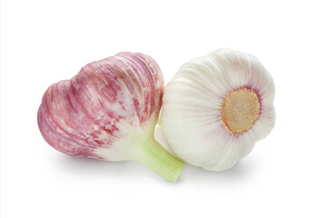 Raw garlic. Raw fresh garlic heads isolated on a white