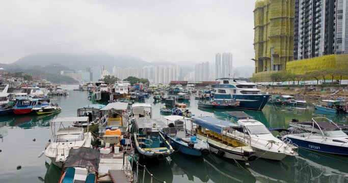 Typhoon shelter in Lei yue mun district