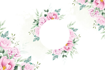  hand drawn floral and leaves wreath background design