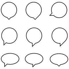 speech bubbles vector set, icon, symbol, logo, clipart, isolated. vector illustration. vector illustration isolated on white background.