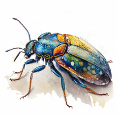 Naklejka premium bug isolated on white | Insect Watercolour Illustration | Wildlife Portrait