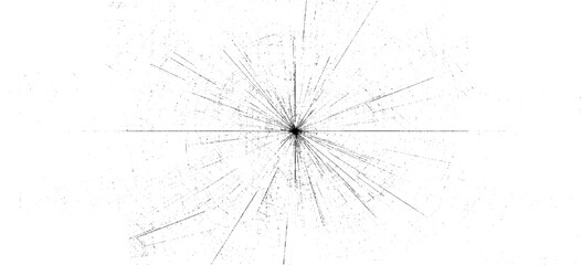 Monochrome texture composed of irregular graphic elements. Distressed uneven grunge background. Abstract vector illustration. Overlay for interesting effect and depth. Isolated on white background.