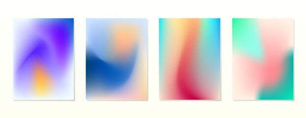 Fototapeta premium SET SOFT GRADIENT MESH FLUID BLURRED BACKGORUND DESIGN WITH COPY SPACE AREA VECTOR TEMPLATE GOOD FOR POSTER, WALLPAPER, COVER, FRAME, FLYER, SOCIAL MEDIA 