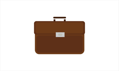 brown leather  briefcase isolated on white background