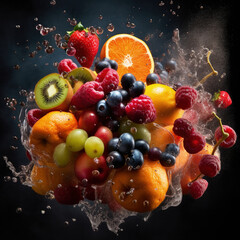 Fruits Explosion in the Air Generative AI