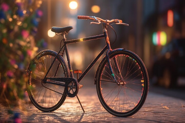 Obraz na płótnie Canvas World bicycle day, Sport is life. The right way of life. Health, taking care of yourself. Simple, affordable, clean and environmentally fit sustainable means of transportation. Generative AI