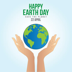 Happy Earth Day typography poster design