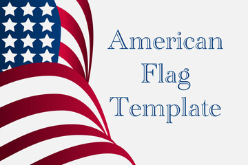 American Flag Card Template Vector Independence Day